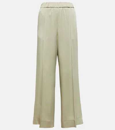 Jil Sander High-rise Wide-leg Pants In Green