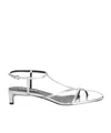 Jil Sander Metallic Kitten T-strap Sandals In White