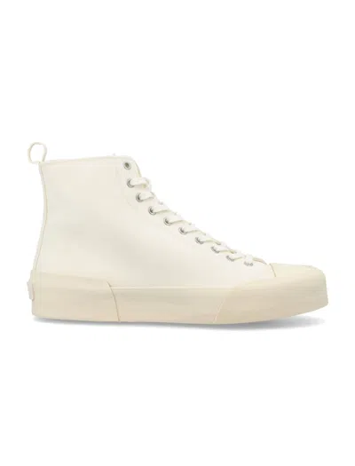 JIL SANDER HIGH-TOP CANVAS SNEAKERS