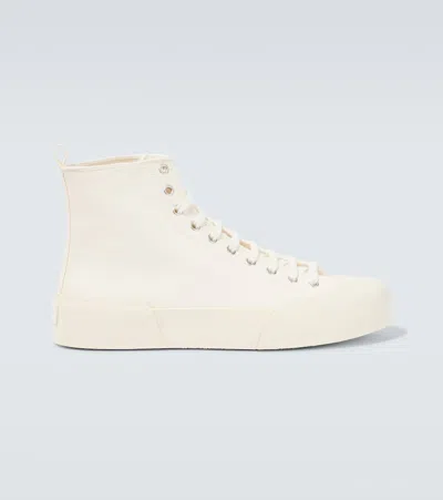 Jil Sander High-top Lace-up Sneakers In White