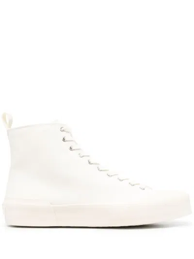 Jil Sander High-top Lace-up Sneakers In White
