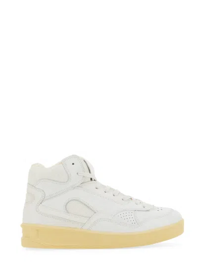 Jil Sander High Top Sneakers With Vulcanized Rubber Sole In White