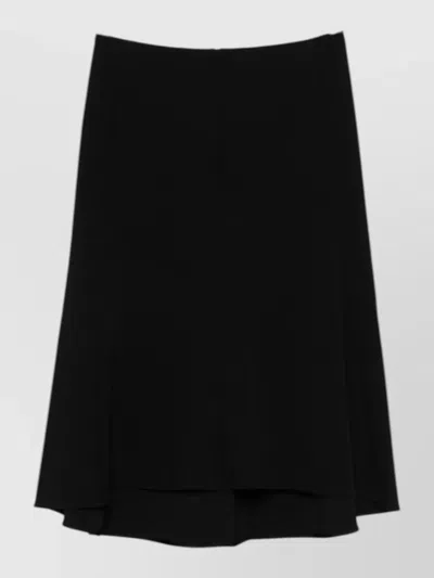 Jil Sander High Waist Asymmetric Layered Short Skirt In Black