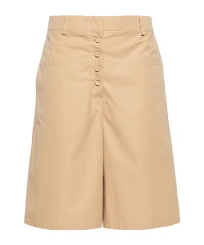 Jil Sander High-waist Bermuda Shorts In Nude