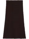Jil Sander High-waist-midirock Mit Knitteroptik In Schwarz