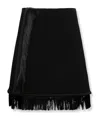 Jil Sander High Waist Fringed Mini Skirt In Black