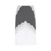 Jil Sander High Waist Gray Wool Skirt With Organza Hem In White