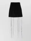 Jil Sander High Waist Mini Skirt Fringe Detail In Black