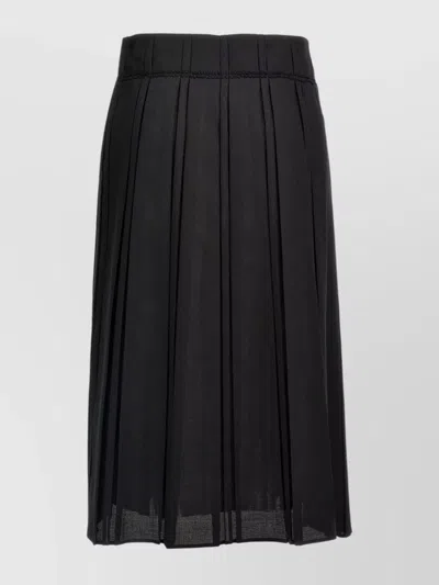 Jil Sander High Waist Pleated Midi Skirt In Black