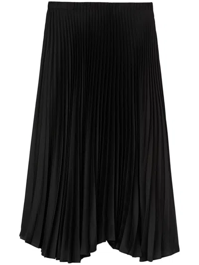 Jil Sander High-waist Pleated Midi Skirt In Black