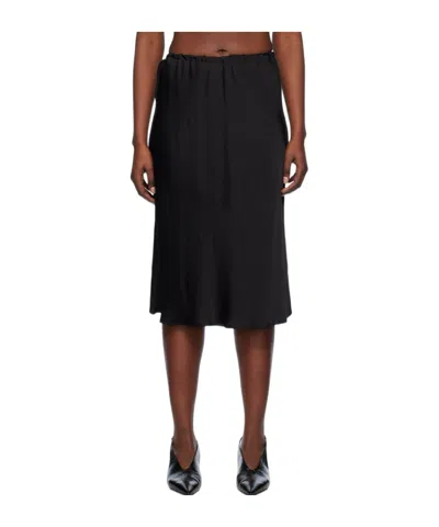 Jil Sander High Waist Pleated Skirt In Black