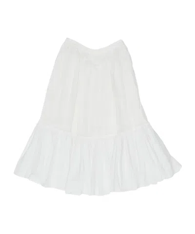 Jil Sander High Waist Pleated Skirt In White