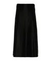 Jil Sander Asymmetric Midi Skirt Satin Finish In Black