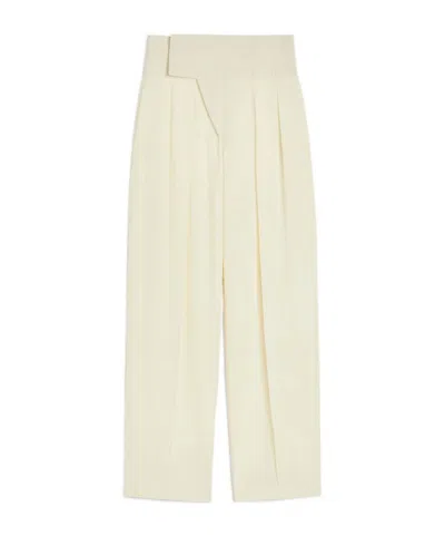 Jil Sander High-waist Satin Trousers In White
