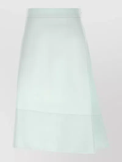 Jil Sander High Waist Skirt Asymmetric Cut Side Slit In Green