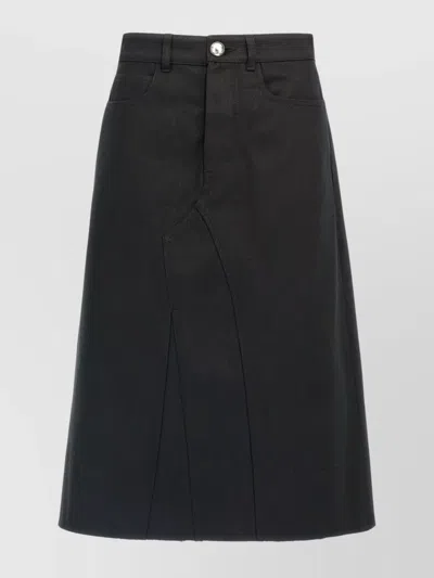 Jil Sander High Waist Slit Hem Pocket Loops Detailing In Black