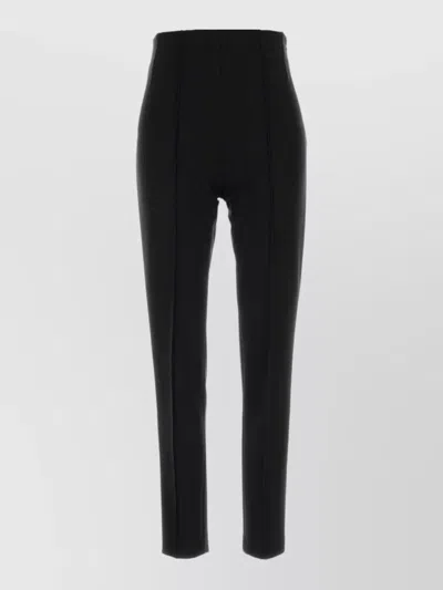 Jil Sander High Waist Stretch Jersey Slim Pants In Black