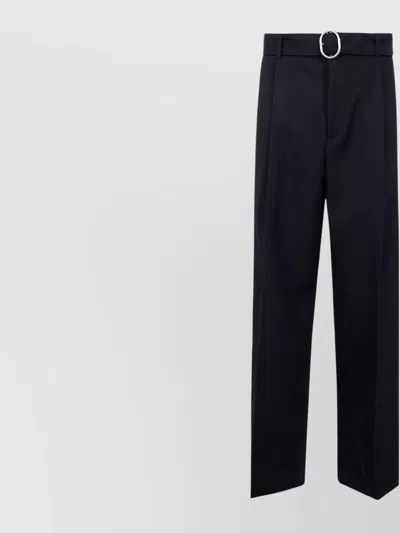 Jil Sander High Waist Trousers Wide Legs In Blue