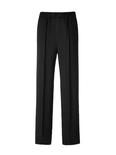 Jil Sander High Waist Wide-leg Trousers In Black
