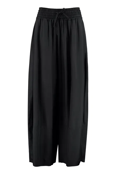 Jil Sander High-waist Wide-leg Trousers For Women In Black
