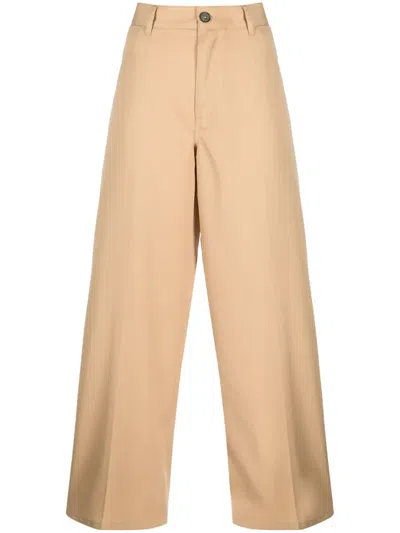 Jil Sander High-waist Wide-leg Trousers In Neutrals