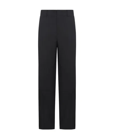 Jil Sander High-waist Wool Wide-leg Trousers In Black