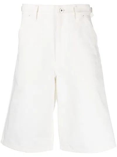 Jil Sander High-waisted A-line Bermuda Shorts In White