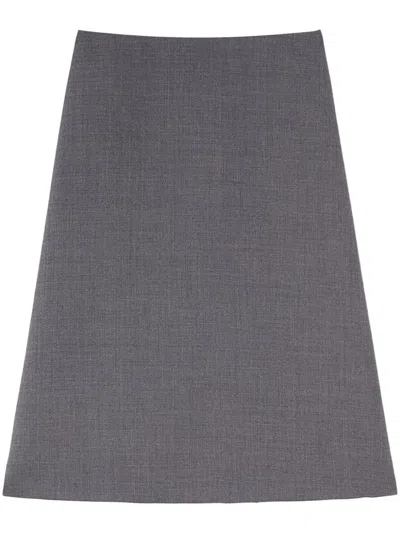 Jil Sander High-waisted A-line Midi Skirt In Grey