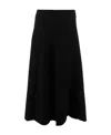 Jil Sander Black Elastic Knit Midi Skirt In Black
