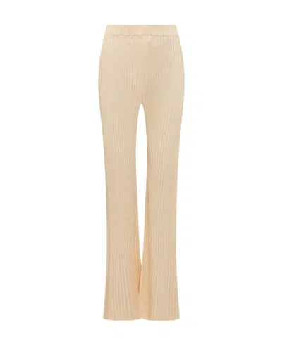 JIL SANDER JIL SANDER HIGH-WAISTED CHUNKY RIBBED KNIT TROUSERS