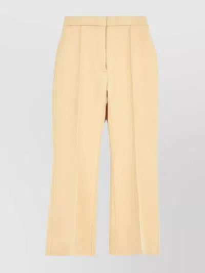Jil Sander High-waisted Cropped Flared Trousers In Cream