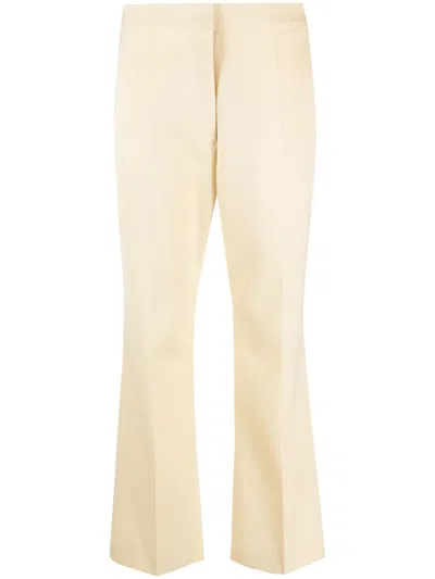 Jil Sander High-waisted Cropped Trousers In Yellow