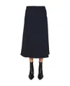 Jil Sander A-line Wool Midi Skirt In Black