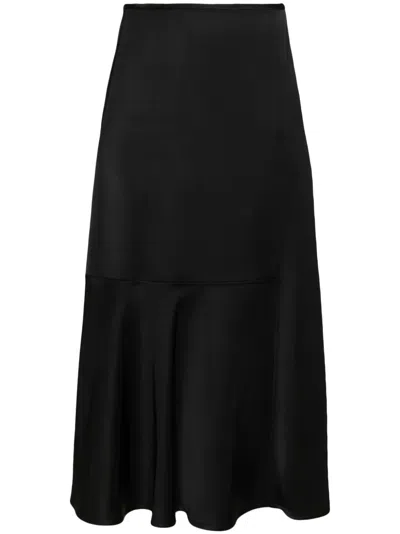 Jil Sander High-waisted Panelled Midi Skirt In Black