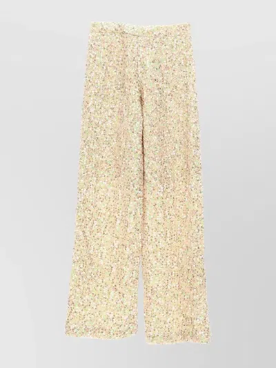 Jil Sander High-waisted Sequined Wide Leg Trousers In Neutral