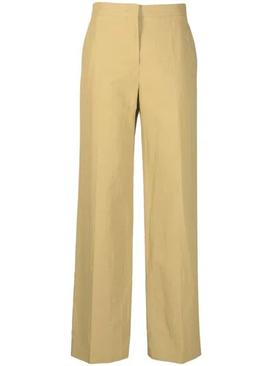 Jil Sander High-waisted Tailored Trousers In Yellow