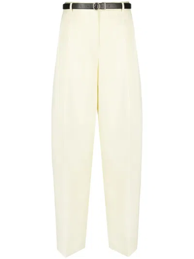 Jil Sander High-waisted Flared Trousers In Yellow