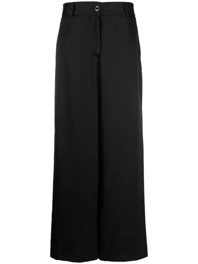 Jil Sander High-waisted Wide-leg Trousers In Black
