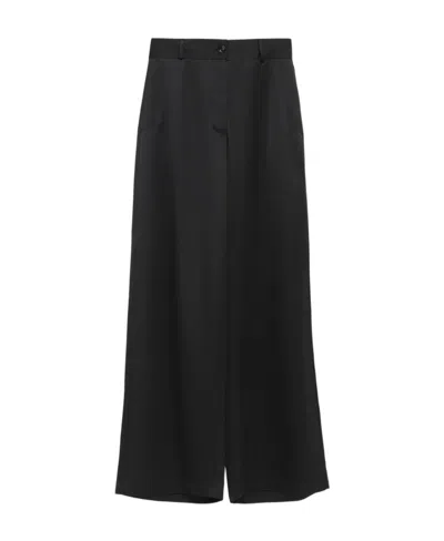 Jil Sander High-waisted Wide-leg Trousers In Black