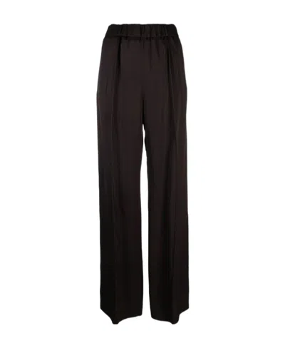 Jil Sander High-waisted Wide-leg Trousers In Black