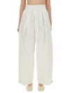Jil Sander Elasticated Waistband Pleated Trousers In White