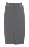Jil Sander High-waisted Wool Pencil Skirt In Gray