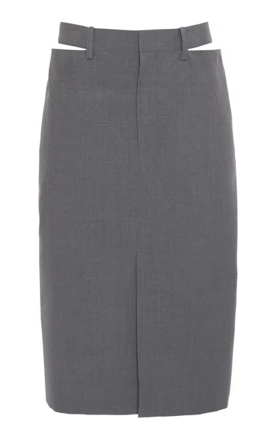 Jil Sander High-waisted Wool Pencil Skirt In Gray
