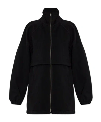 Jil Sander Stand-up Collar Wool Jacket In Black