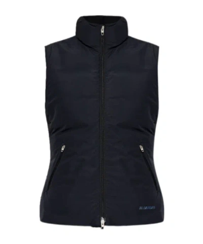 Jil Sander High-neck Down Vest In Black