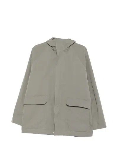 Jil Sander High-neck Drawstring-waist Coat In Gray