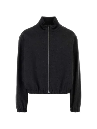 Jil Sander High-neck Elasticated-hem Jacket In Black