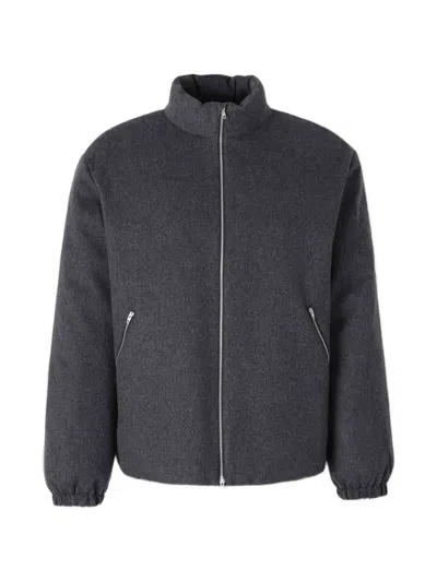 Jil Sander High-neck Zip-up Jacket In Gray