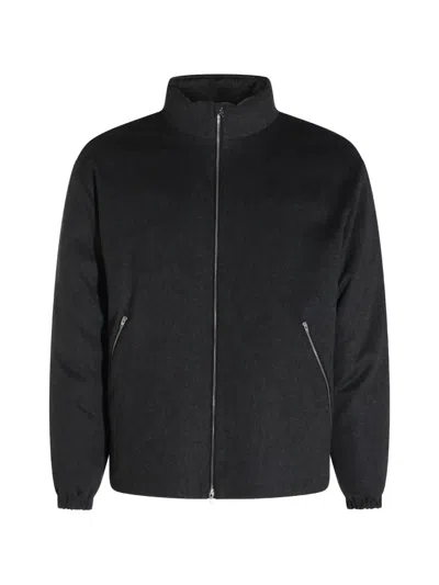 Jil Sander Goose Down Puffer Jacket In Wool In Black