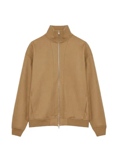 Jil Sander High-neck Zip-up Jacket In Brown